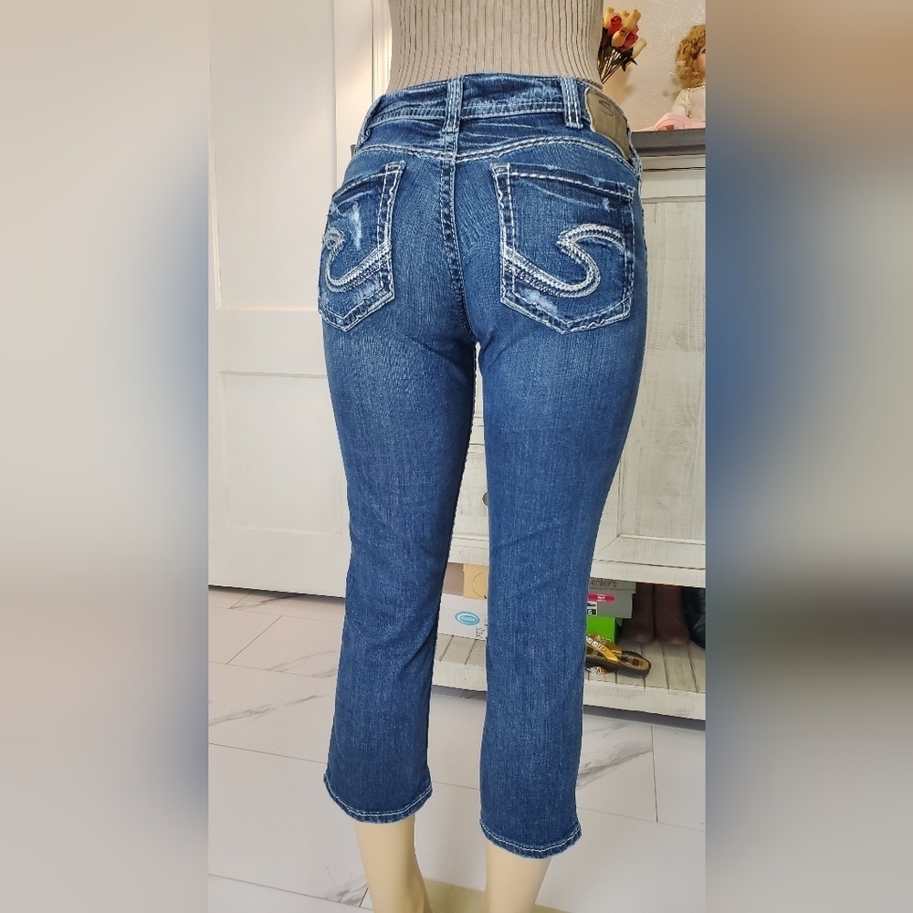 Women's Blue Denim Jeans - Picture 2 of 7